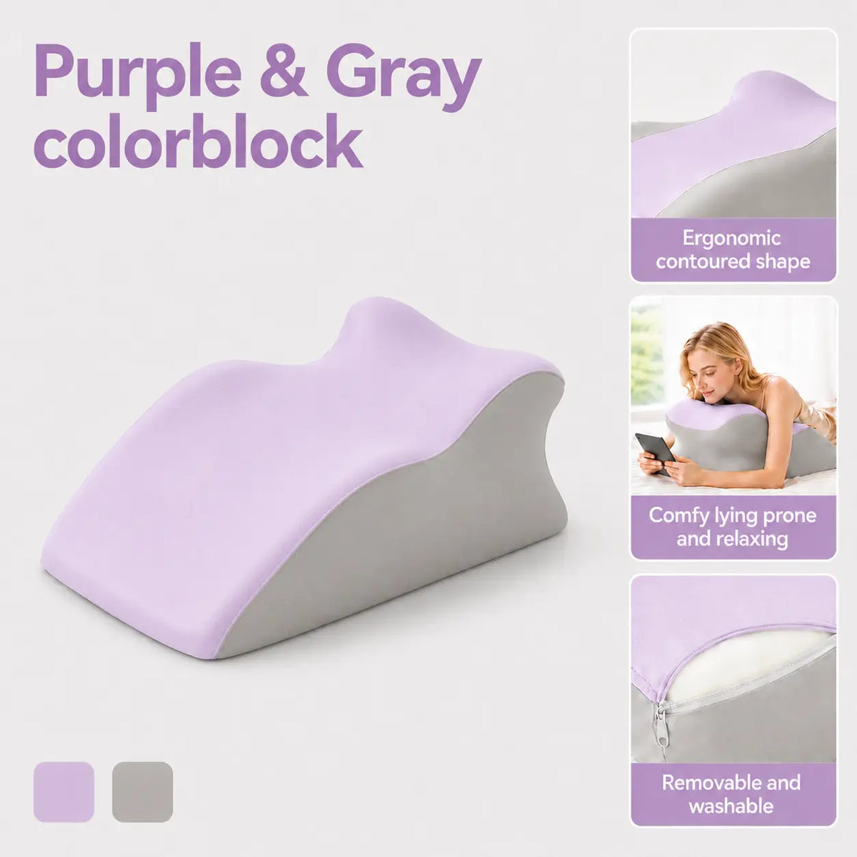 Ergonomic Face‑Down Reading Pillow, Cooling Memory Foam Support Pillow